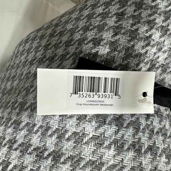 NWT Lulu Dharma Gray Houndstooth Weekender Overnight Crossbody Travel Tote - Picture 9 of 12
